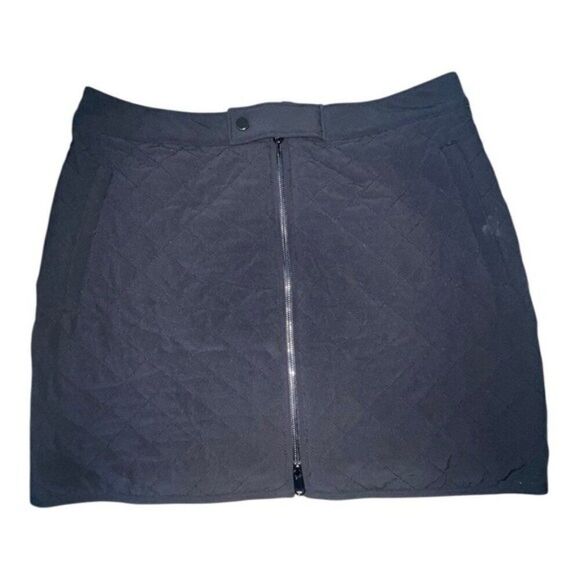 Athleta Apres Ski Skirt Black Quilted Water Repellent Pockets 6 NWOT - Picture 4 of 7